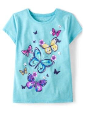 Place Light Blue Butterfly Graphic Tee